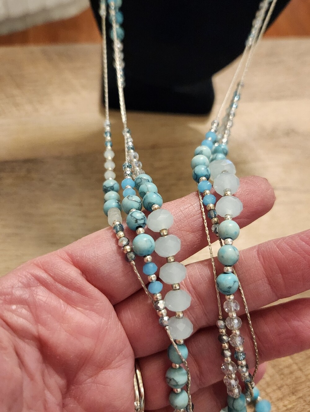 Jones New York Long Silver And Blue Necklace - Picture 3 of 10
